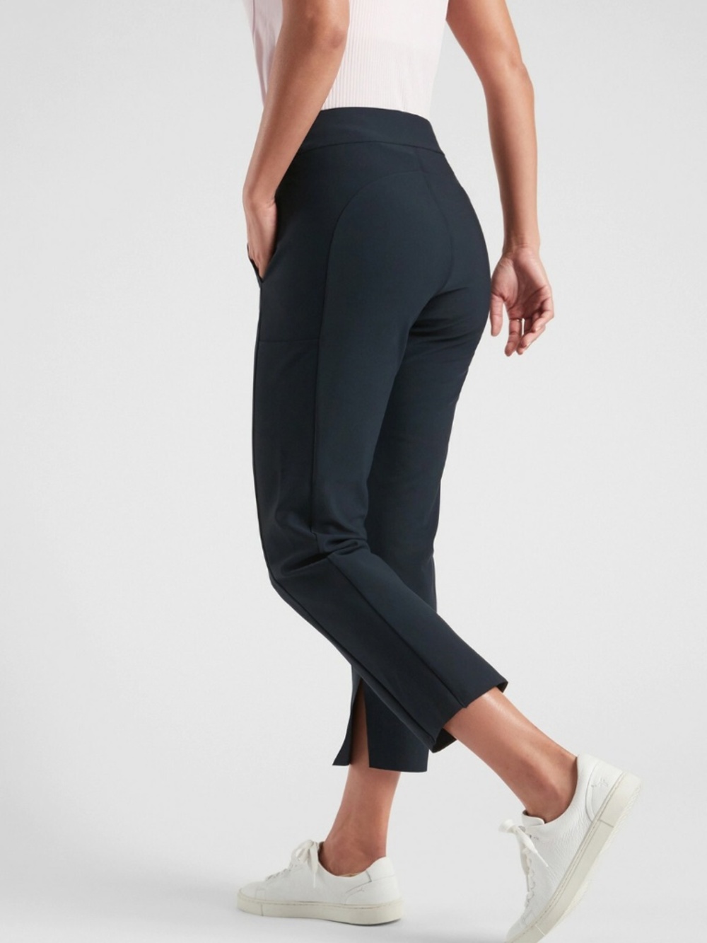 Athleta Stellar Crop Trouser Navy Travel Work Pant Size 4